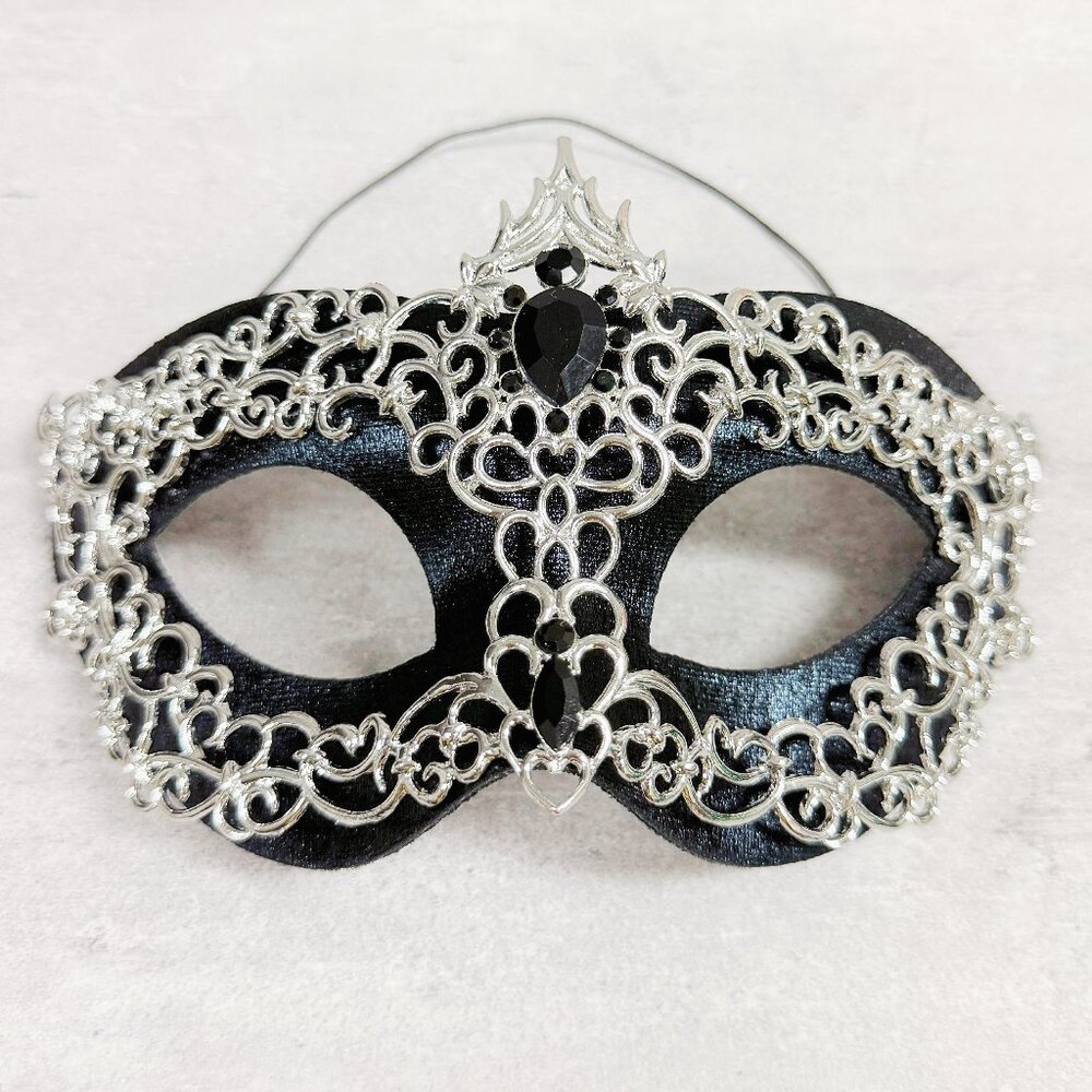 Silver black mask, Masquerade mask, Cosplay mask, ball party mask, Prom mask